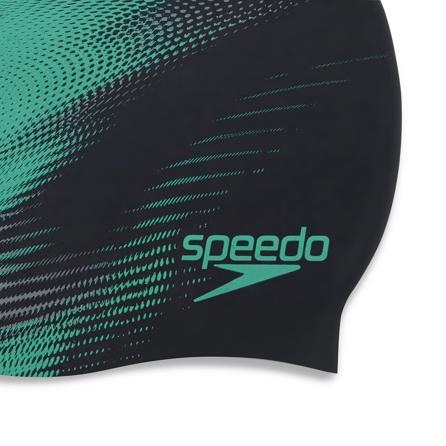 Bonnet de bain imprimé silicone Speedo P6