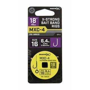 Bas de ligne sans ardillon Matrix MXC-4 X-strong Bait Band 45cm x8