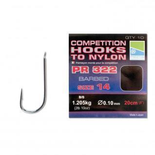 Hameçons Monté Competition 322 Hooks To Nylon Size 16